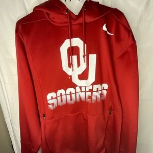 Nike OU Sooners Medium Men’s Hoodie Dry Fit On Field Crimson Zipper Gameday 60